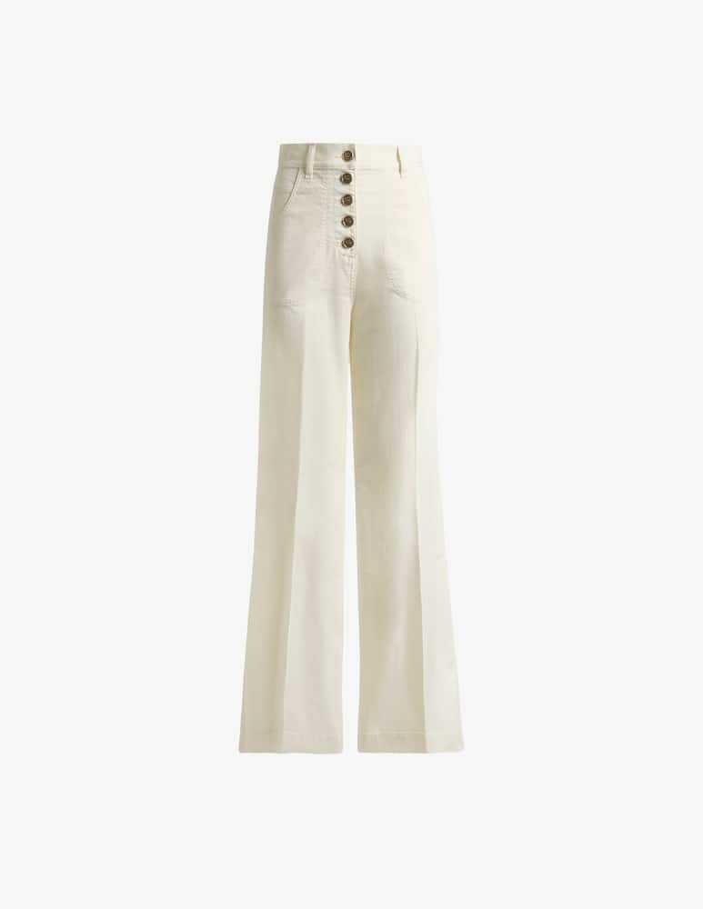 ETRO Flared stretch cotton denim jeans with pegaso buttons - picture 5 ETRO Flared stretch cotton denim jeans with pegaso buttons - picture 5