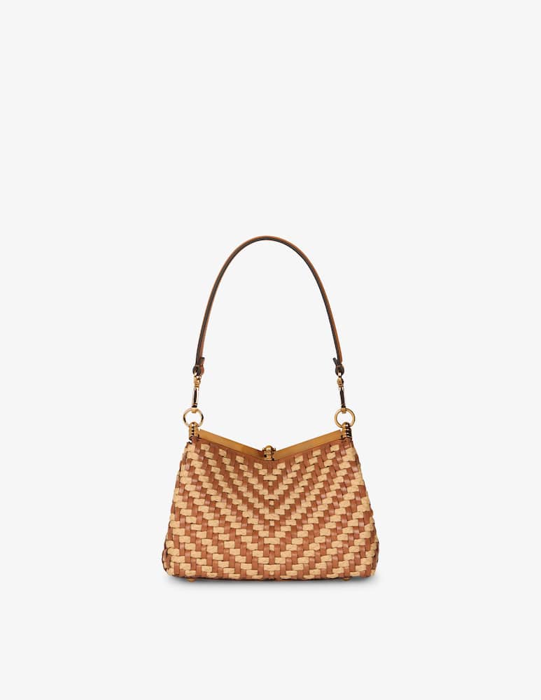 ETRO Small woven leather and raffia Vela bag - picture 3 ETRO Small woven leather and raffia Vela bag - picture 3
