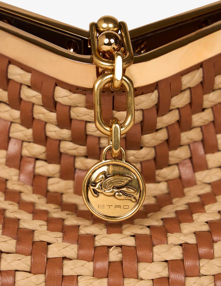 ETRO Small woven leather and raffia Vela bag - picture 6 ETRO Small woven leather and raffia Vela bag - picture 6
