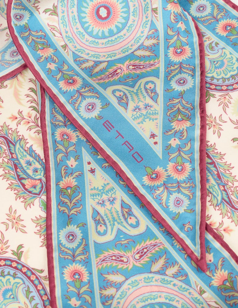 rinascente ETRO Silk scarf with floral and leafy paisley motif