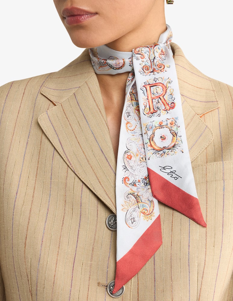 rinascente ETRO Paisleyna in seta con logo e motivo paisley floreale