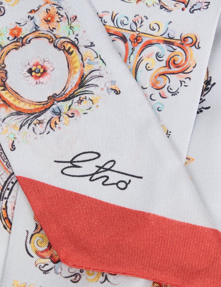 rinascente ETRO Paisleyna in seta con logo e motivo paisley floreale