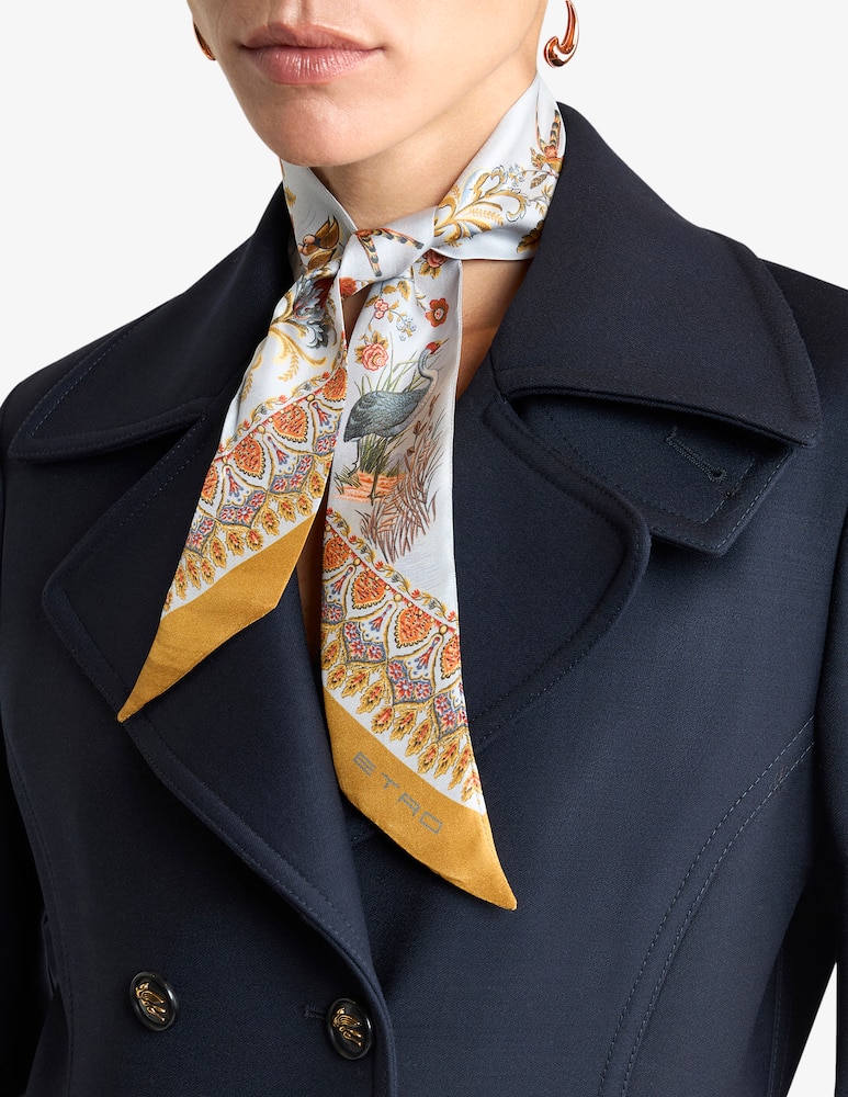 rinascente ETRO Silk paisleyina with flora and fauna motif