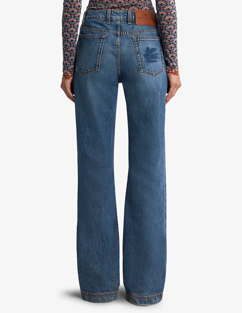 ETRO Flared denim jeans with pegaso embroidery - picture 2 ETRO Flared denim jeans with pegaso embroidery - picture 2