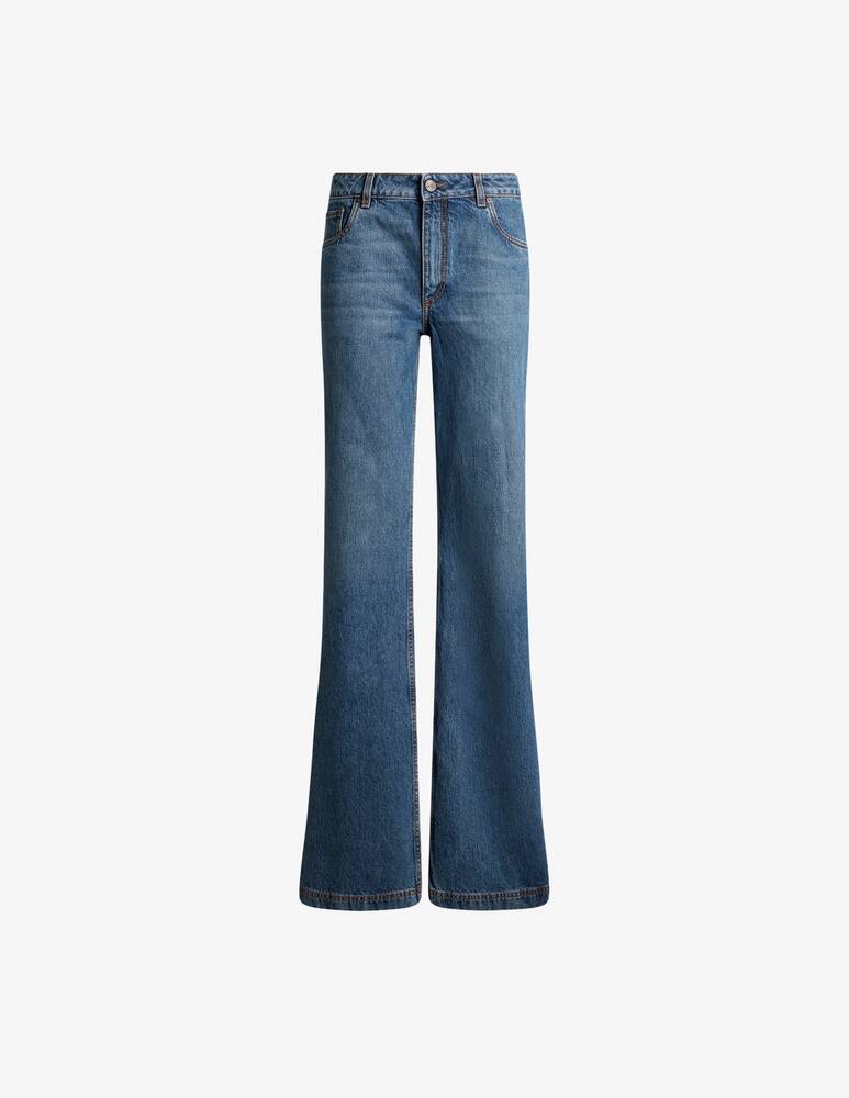rinascente ETRO Flared denim jeans with pegaso embroidery