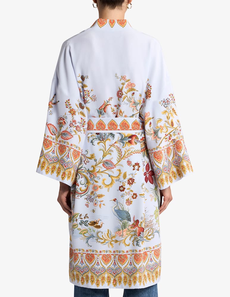 rinascente ETRO Kimono in seta con stampa piazzata flora e fauna