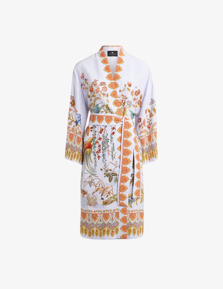 ETRO Silk kimono with placed flora and fauna print - picture 4 ETRO Silk kimono with placed flora and fauna print - picture 4
