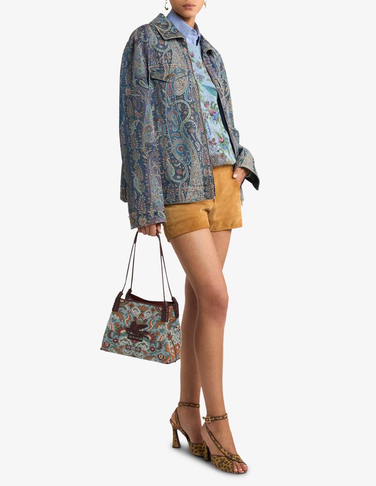 rinascente ETRO Oxford cotton shirt with placed flora and fauna print