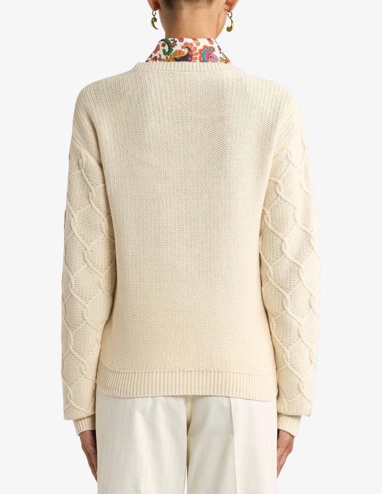 rinascente ETRO Cotton-Blend sweater with floral paisley embroidery