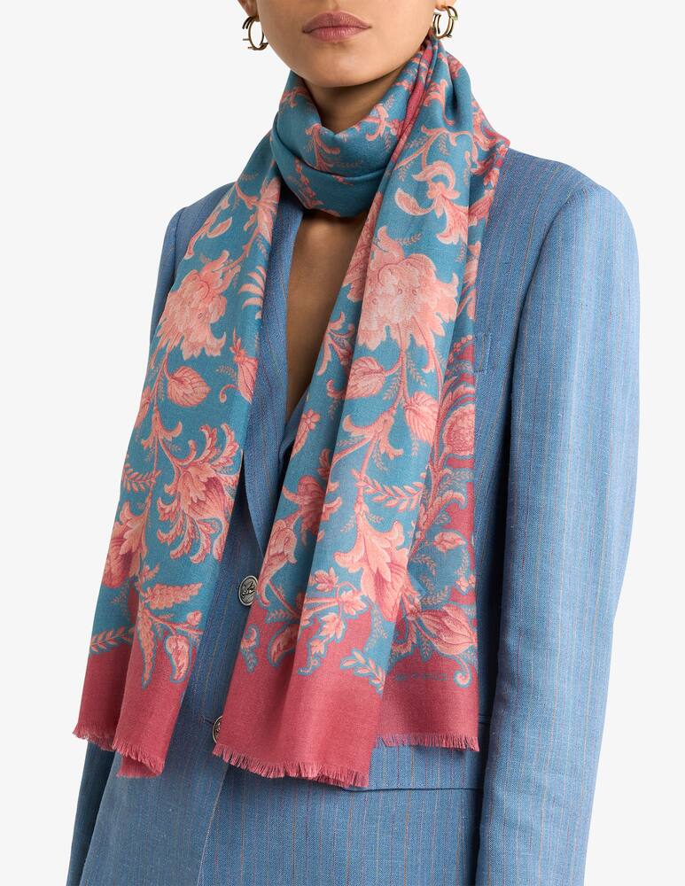rinascente ETRO Cashmere-Blend scarf with floral motif
