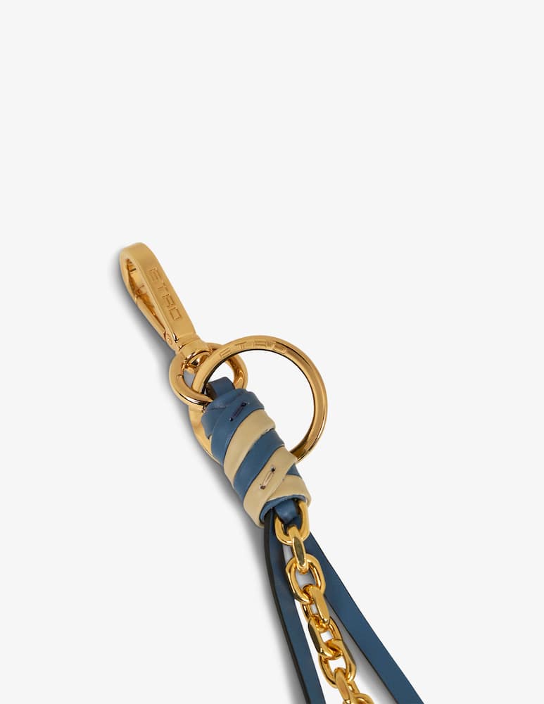 rinascente ETRO Leather charm with chain and pegaso coin