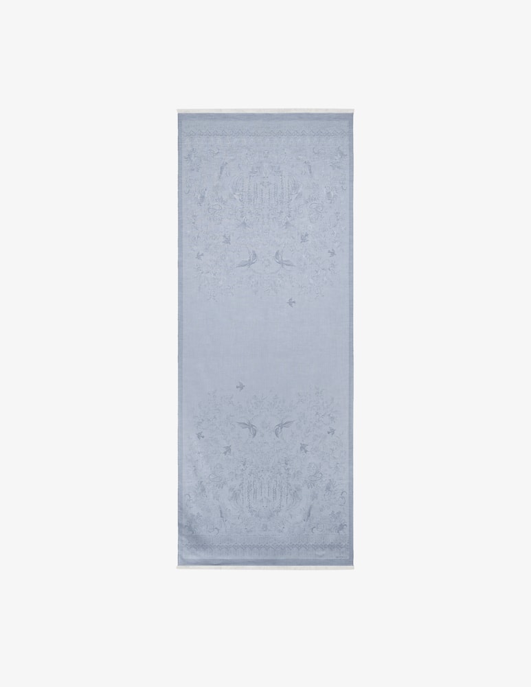 rinascente ETRO Cotton-Blend jacquard scarf with flora and fauna motif