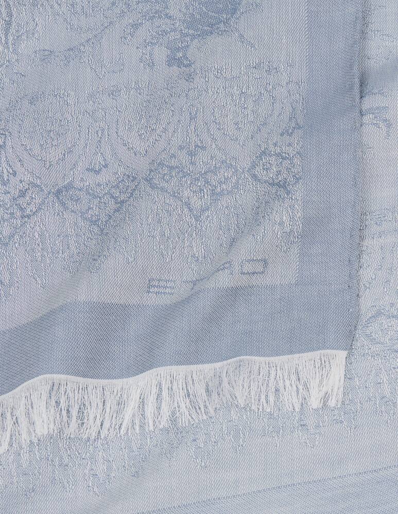 rinascente ETRO Cotton-Blend jacquard scarf with flora and fauna motif