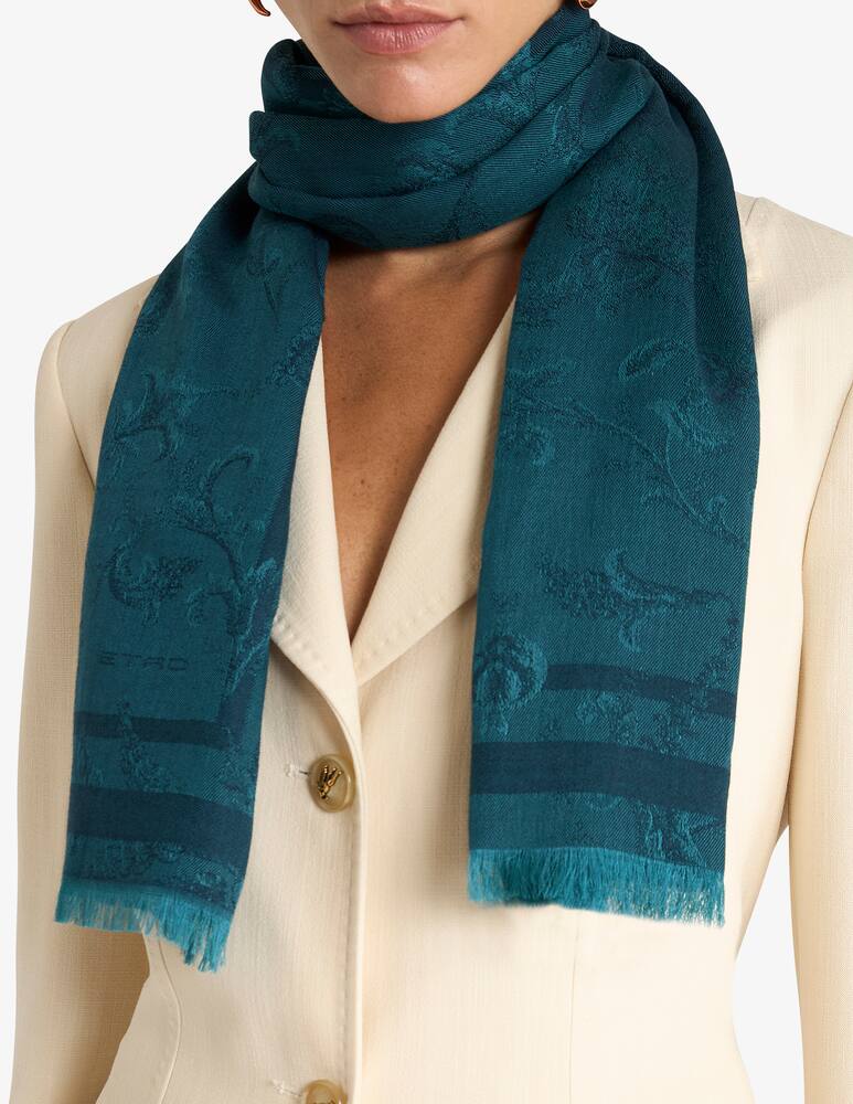 rinascente ETRO Cotton-Blend jacquard scarf with floral motif