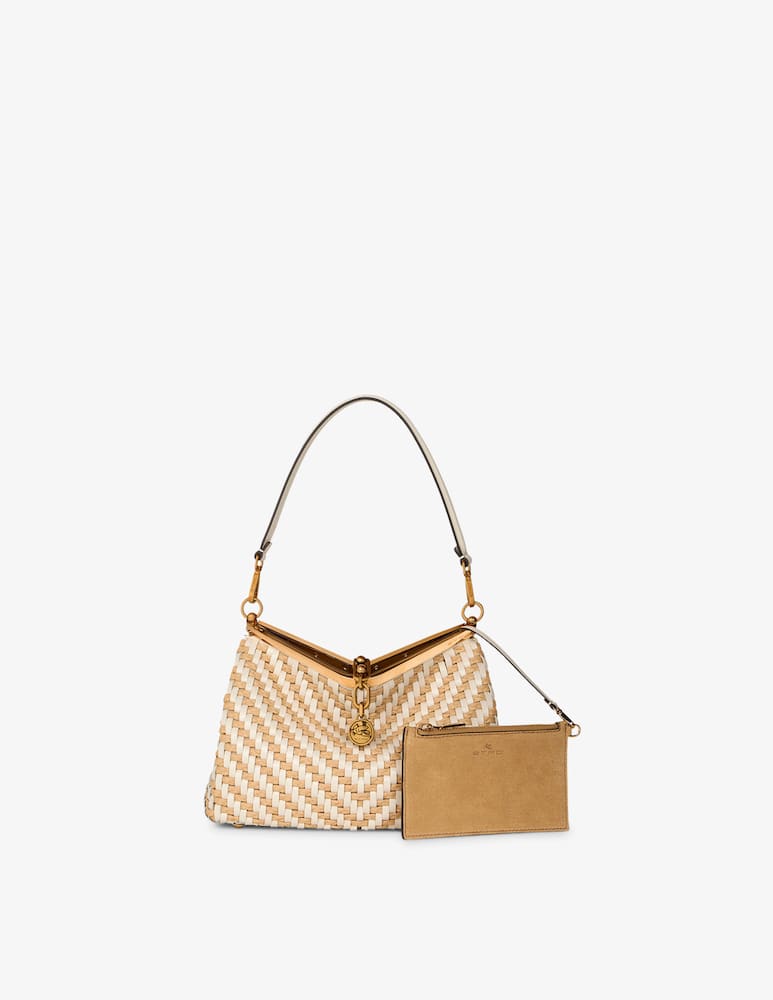 ETRO Medium woven leather and raffia Vela bag - picture 4 ETRO Medium woven leather and raffia Vela bag - picture 4