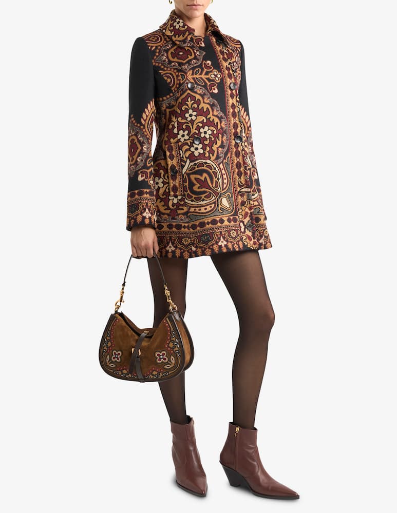 rinascente ETRO Cappotto doppiopetto jacquard in misto lana con motivo floreale