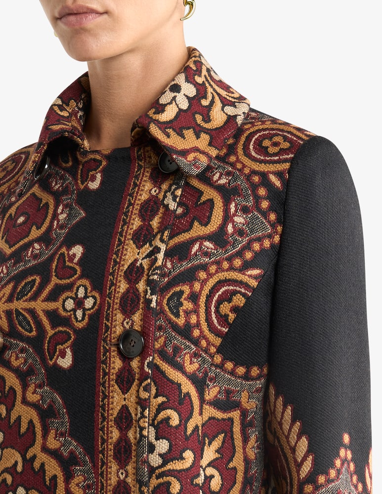 rinascente ETRO Cappotto doppiopetto jacquard in misto lana con motivo floreale