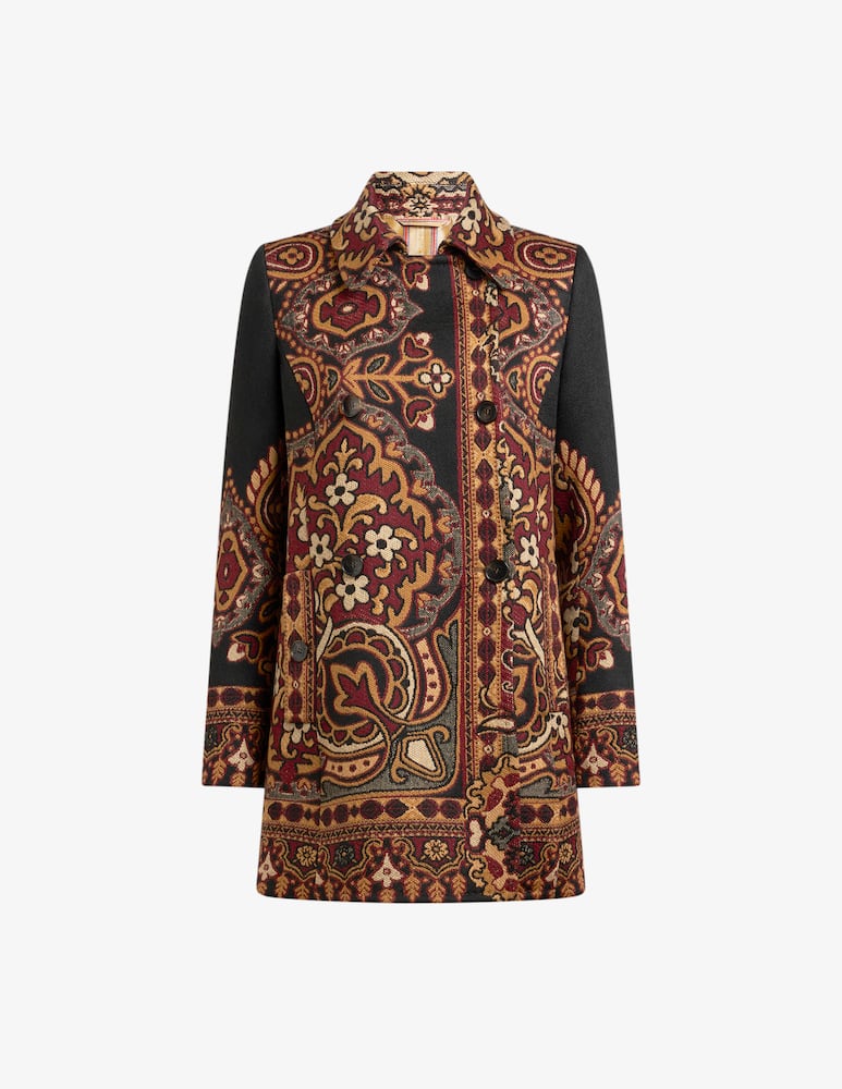 rinascente ETRO Cappotto doppiopetto jacquard in misto lana con motivo floreale