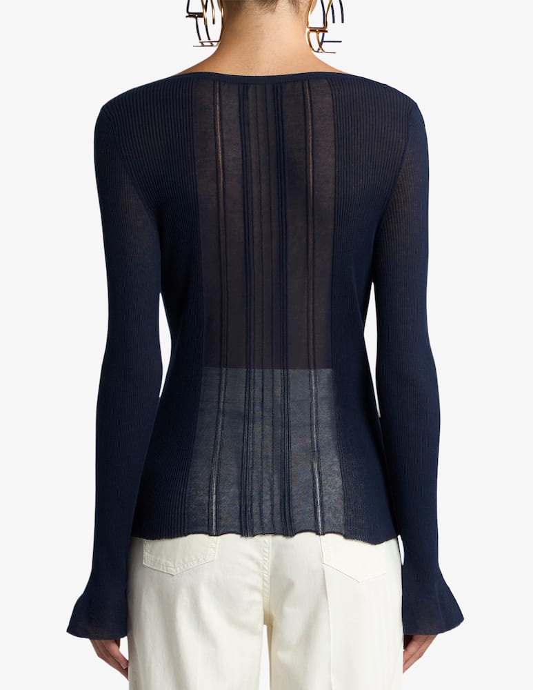 ETRO See-Through cotton-blend jacquard sweater with boat neck - picture 2 ETRO See-Through cotton-blend jacquard sweater with boat neck - picture 2