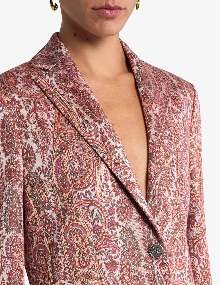 ETRO Single-Breasted cotton-blend jacquard jacket with paisley foliage motif - picture 4 ETRO Single-Breasted cotton-blend jacquard jacket with paisley foliage motif - picture 4