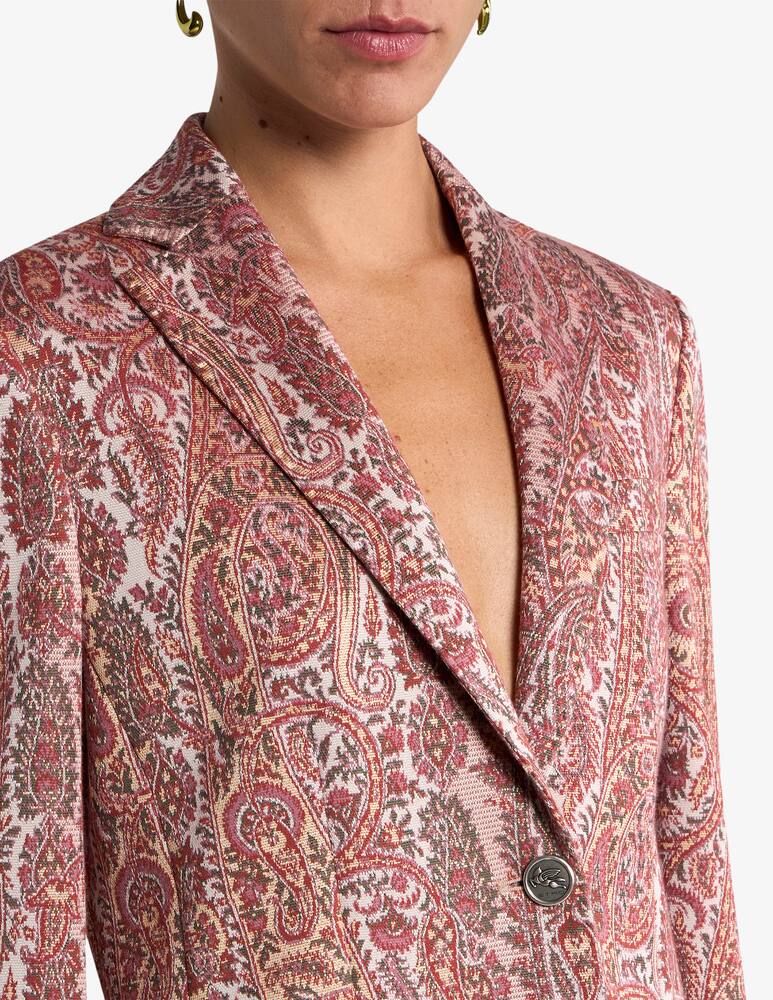 rinascente ETRO Giacca monopetto jacquard in misto cotone con motivo paisley foliage