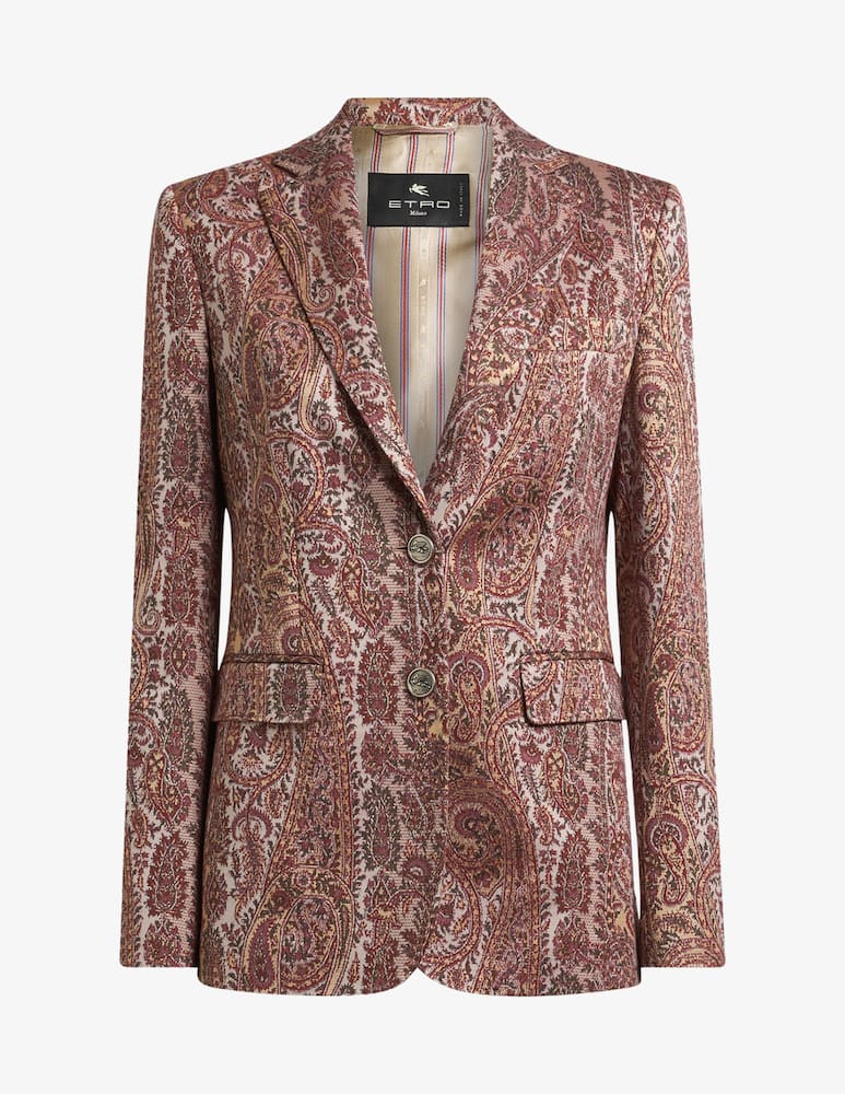 ETRO Single-Breasted cotton-blend jacquard jacket with paisley foliage motif - picture 5 ETRO Single-Breasted cotton-blend jacquard jacket with paisley foliage motif - picture 5