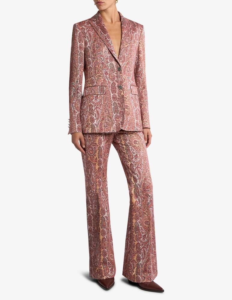 rinascente ETRO Flared cotton-blend jacquard trousers with paisley foliage motif