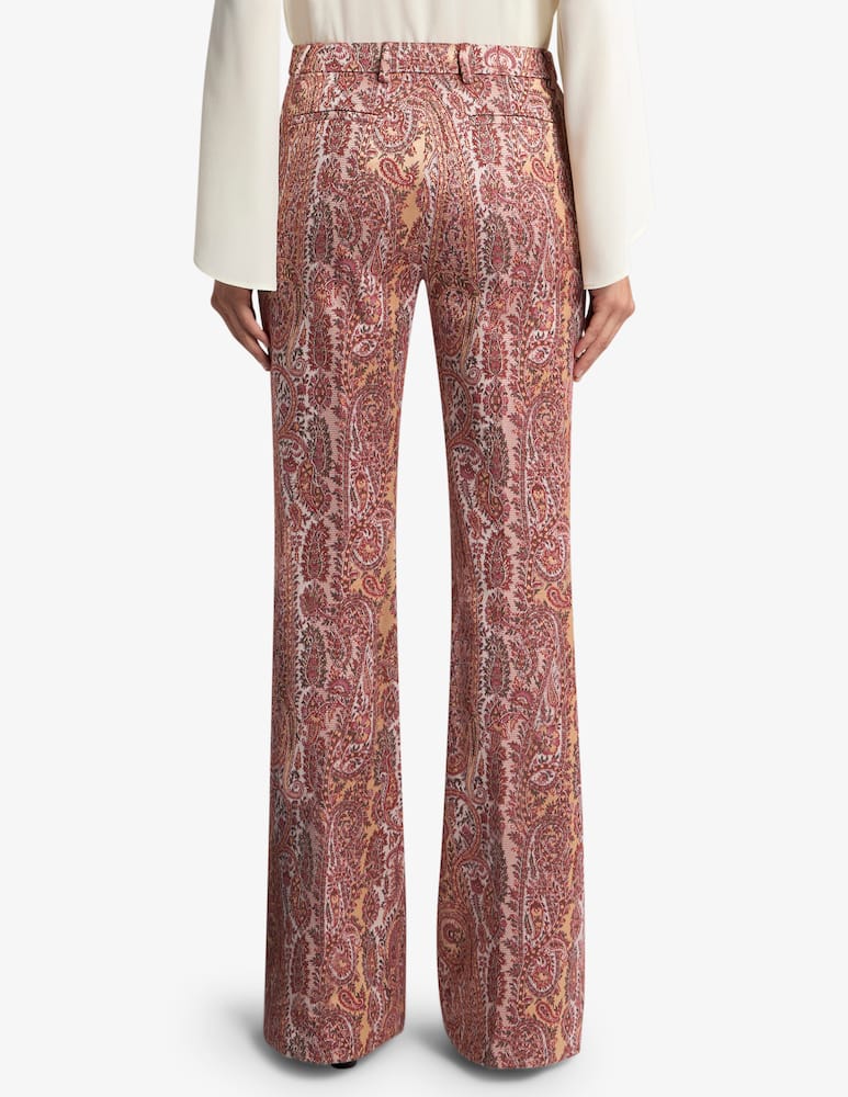 rinascente ETRO Flared cotton-blend jacquard trousers with paisley foliage motif