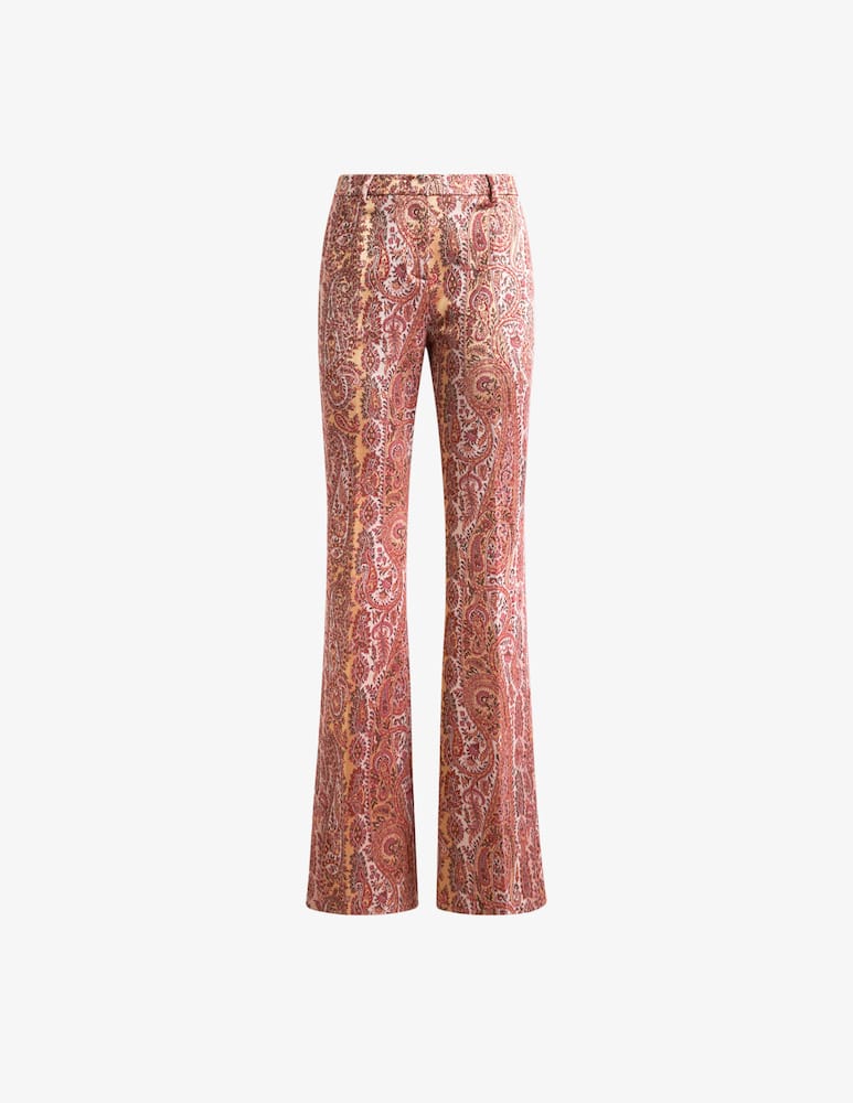 rinascente ETRO Flared cotton-blend jacquard trousers with paisley foliage motif