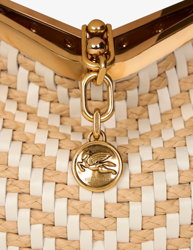 ETRO Small woven leather and raffia Vela bag - picture 6 ETRO Small woven leather and raffia Vela bag - picture 6