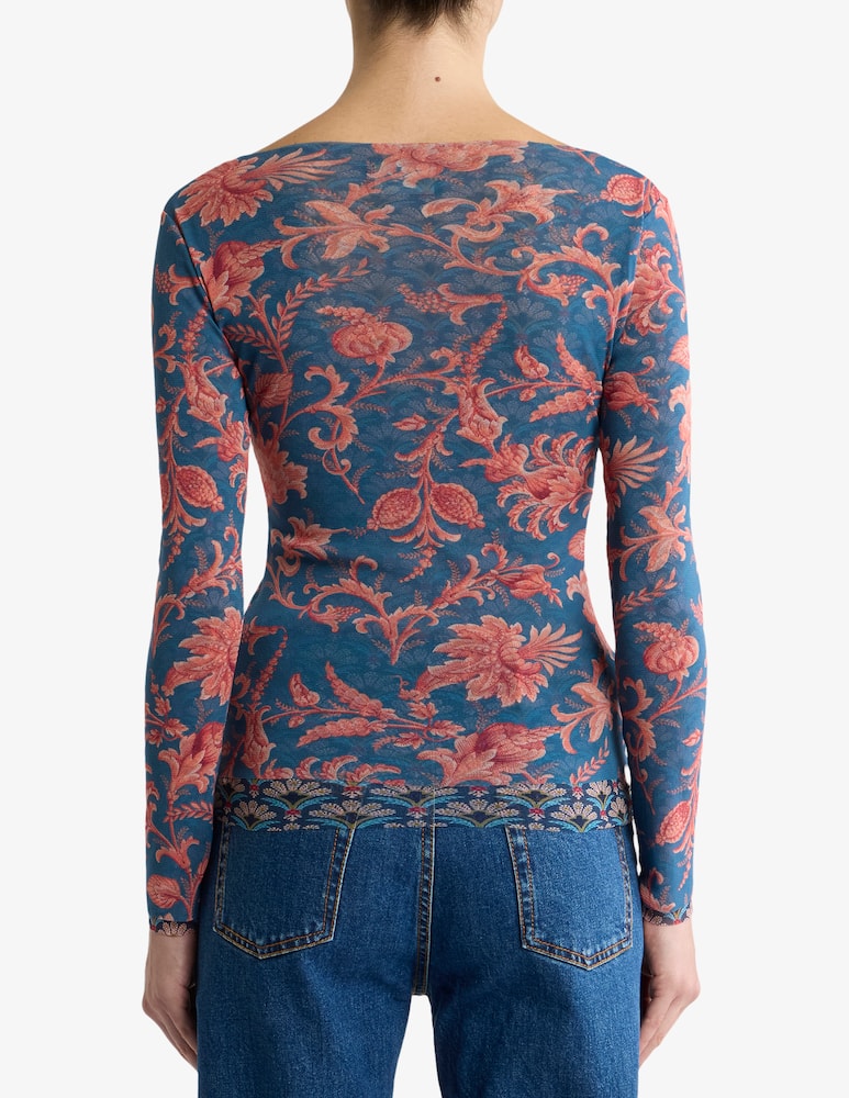 ETRO Stretch tulle top with floral motif - picture 2 ETRO Stretch tulle top with floral motif - picture 2