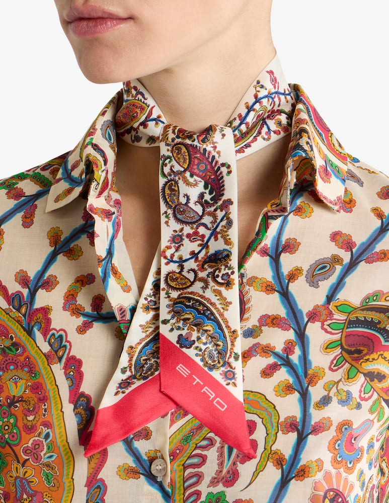 rinascente ETRO Silk paisleyina with floral paisley and medallion motif