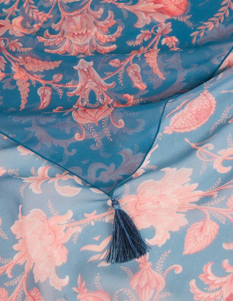 rinascente ETRO Silk shawl with floral motif and tassels