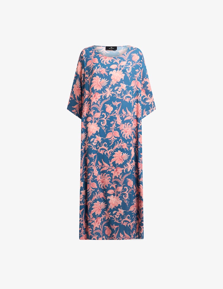ETRO Long tunic dress in crepe de chine with floral motif - picture 1 ETRO Long tunic dress in crepe de chine with floral motif - picture 1