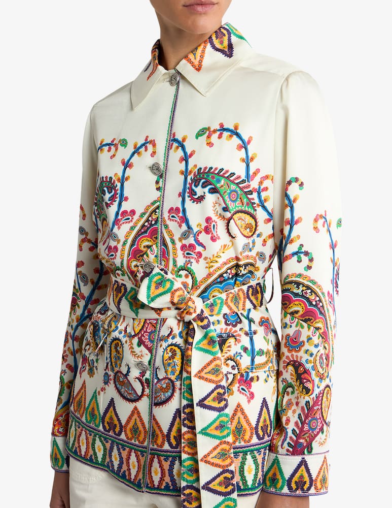 rinascente ETRO Patterned safari jacket with belt