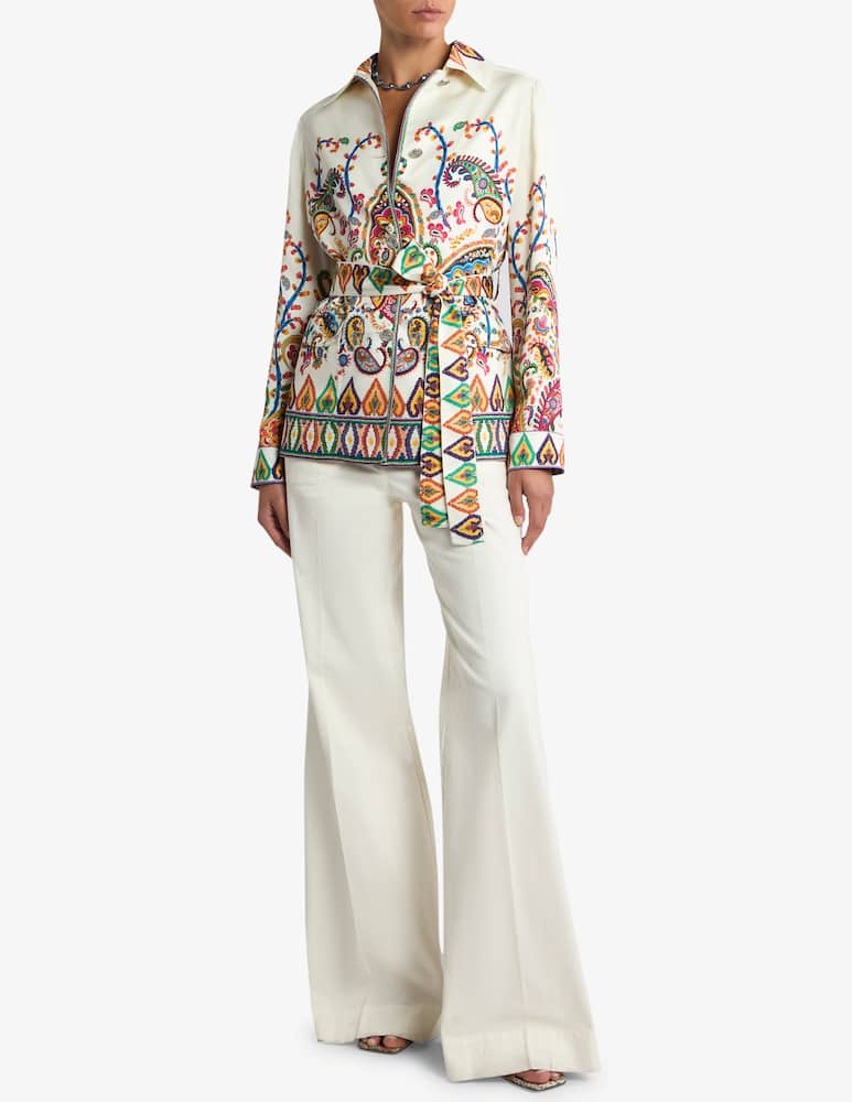 rinascente ETRO Patterned safari jacket with belt