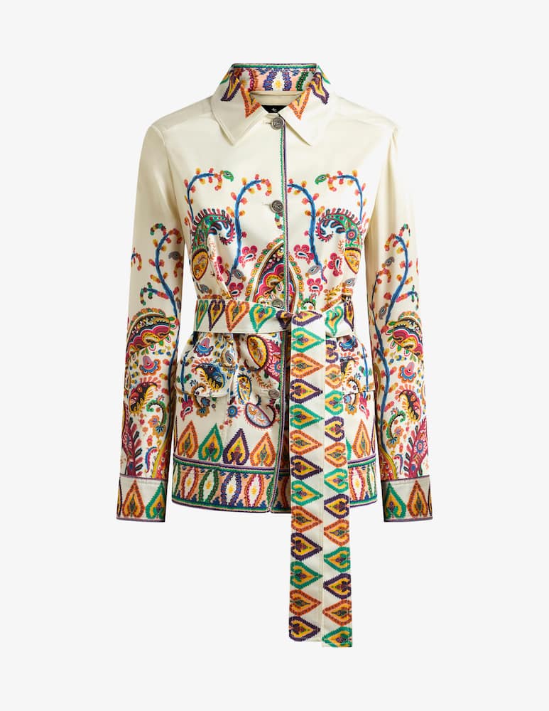 rinascente ETRO Patterned safari jacket with belt