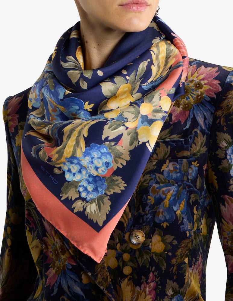rinascente ETRO Foulard in twill di seta con motivo floreale
