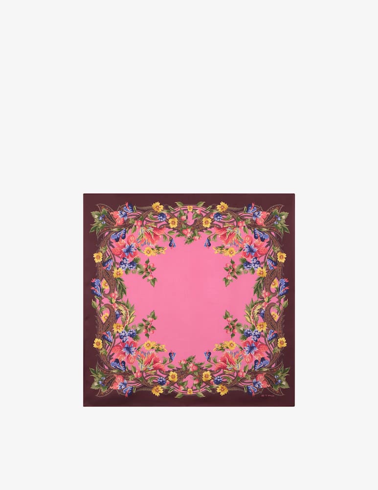 rinascente ETRO Foulard in twill di seta con motivo paisley e fiori