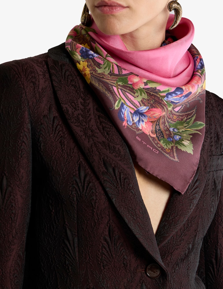 rinascente ETRO Foulard in twill di seta con motivo paisley e fiori