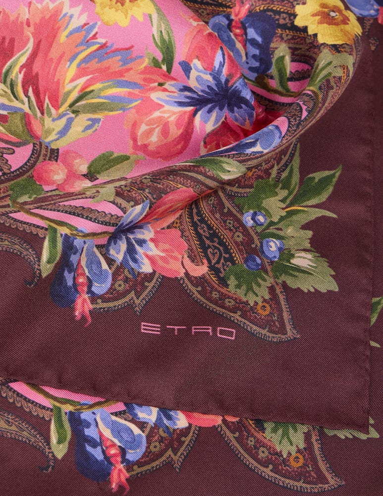 rinascente ETRO Foulard in twill di seta con motivo paisley e fiori