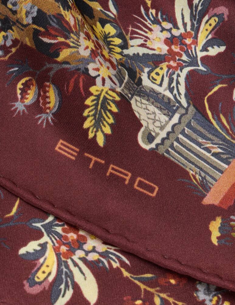 rinascente ETRO Foulard a rombo in seta con motivo leopardato