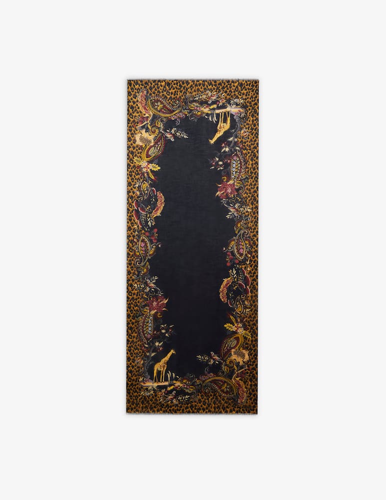 rinascente ETRO Sciarpa in modal e cashmere con stampa animalier e paisley
