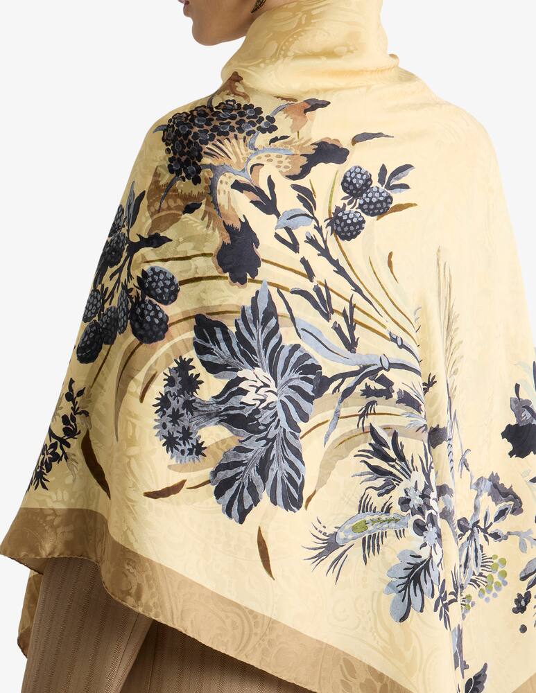 rinascente ETRO Scialle jacquard in seta con motivo floreale