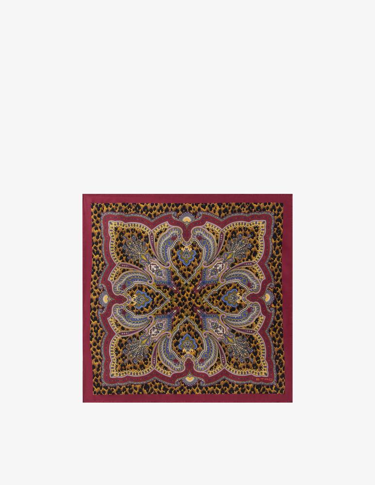 rinascente ETRO Foulard in twill di seta con motivo leopardato