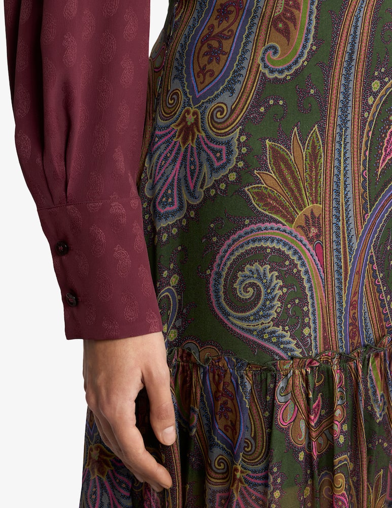 ETRO Silk maxi skirt with placed paisley print - picture 4 ETRO Silk maxi skirt with placed paisley print - picture 4