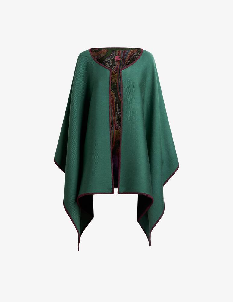 rinascente ETRO Reversible wool cape with dégradé paisley motif