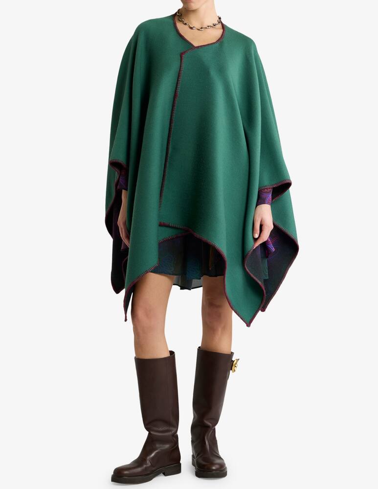 rinascente ETRO Reversible wool cape with dégradé paisley motif