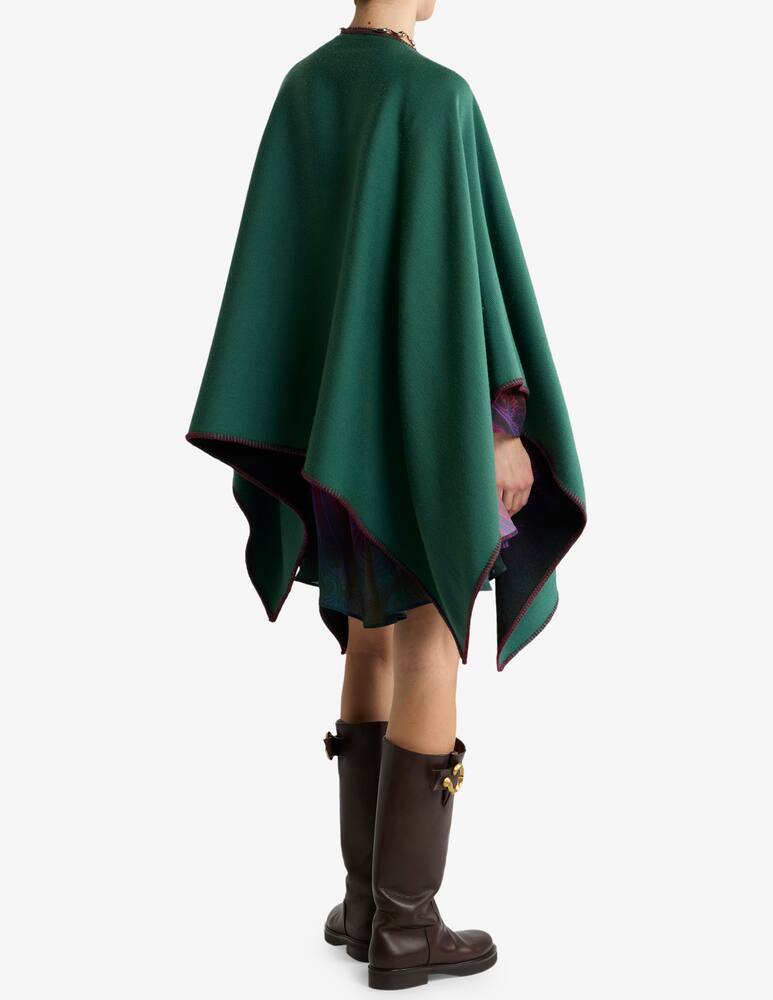 rinascente ETRO Reversible wool cape with dégradé paisley motif