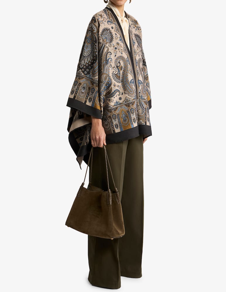ETRO Wool-blend jacquard cape with paisley motif - picture 2 ETRO Wool-blend jacquard cape with paisley motif - picture 2